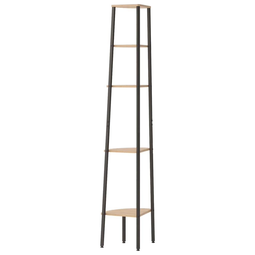 Kutne police s 5 razina svjetlosmeđe-crne 45,5 x 31,5 x 180 cm