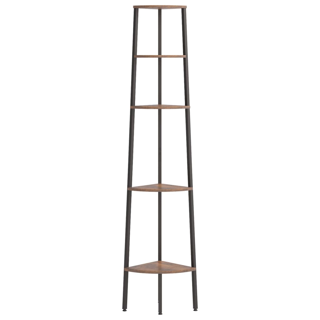 Kutne police s 5 razina tamnosmeđe-crne 45,5 x 31,5 x 180 cm