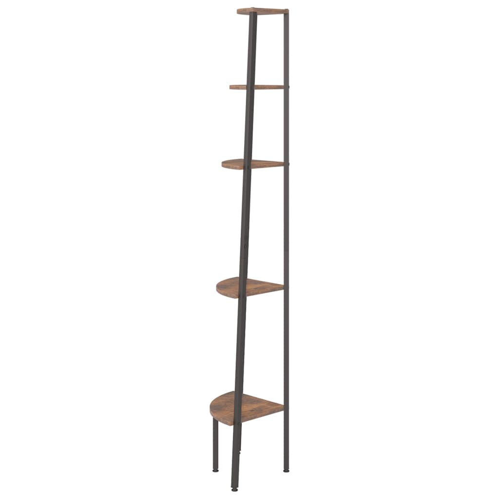 Kutne police s 5 razina tamnosmeđe-crne 45,5 x 31,5 x 180 cm