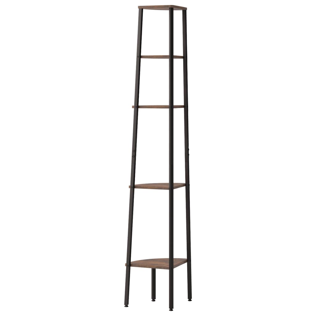 Kutne police s 5 razina tamnosmeđe-crne 45,5 x 31,5 x 180 cm