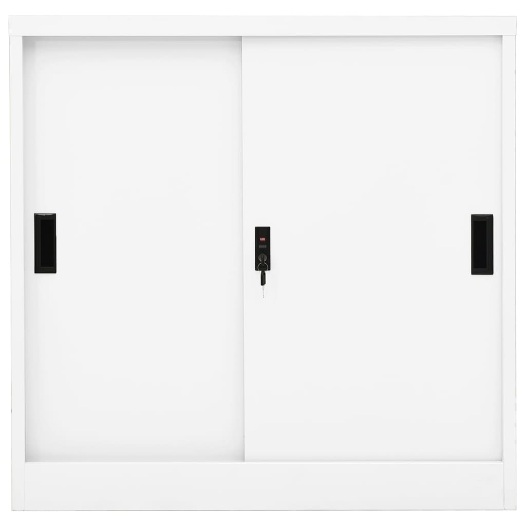Uredski ormarić s kliznim vratima bijeli 90x40x90 cm čelični