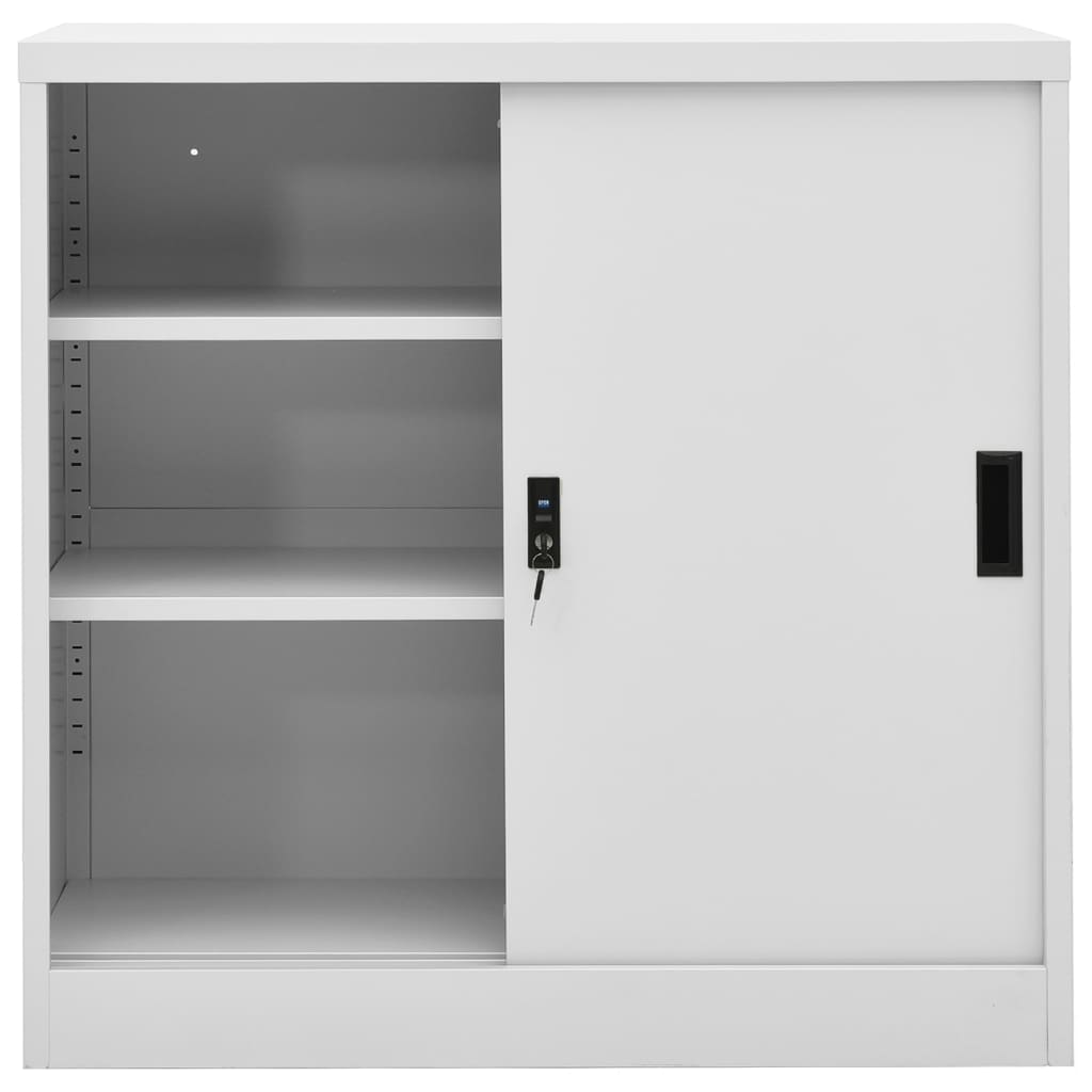 Uredski ormarić s kliznim vratima svjetlosivi 90x40x90 cm čelik