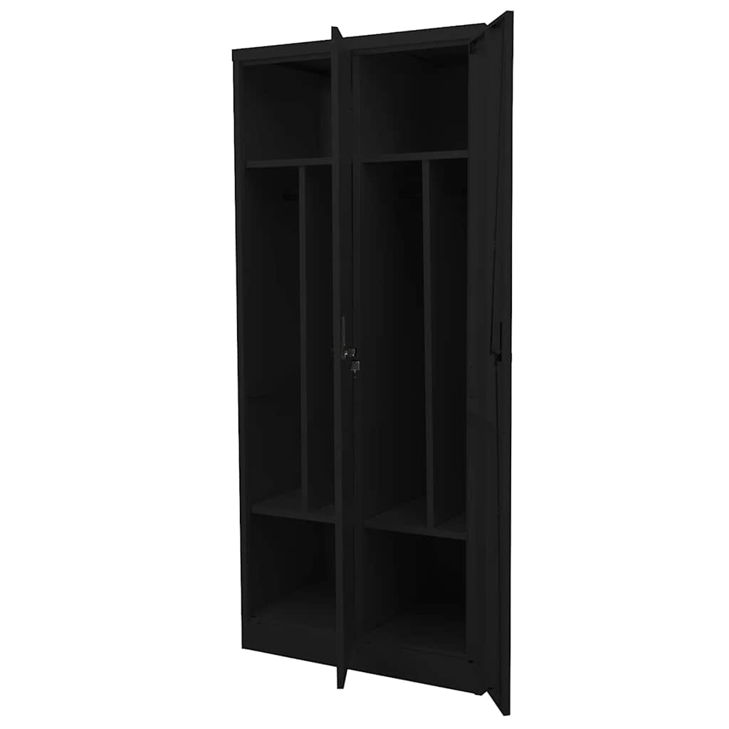 Ormar crni 80 x 50 x 180 cm čelični