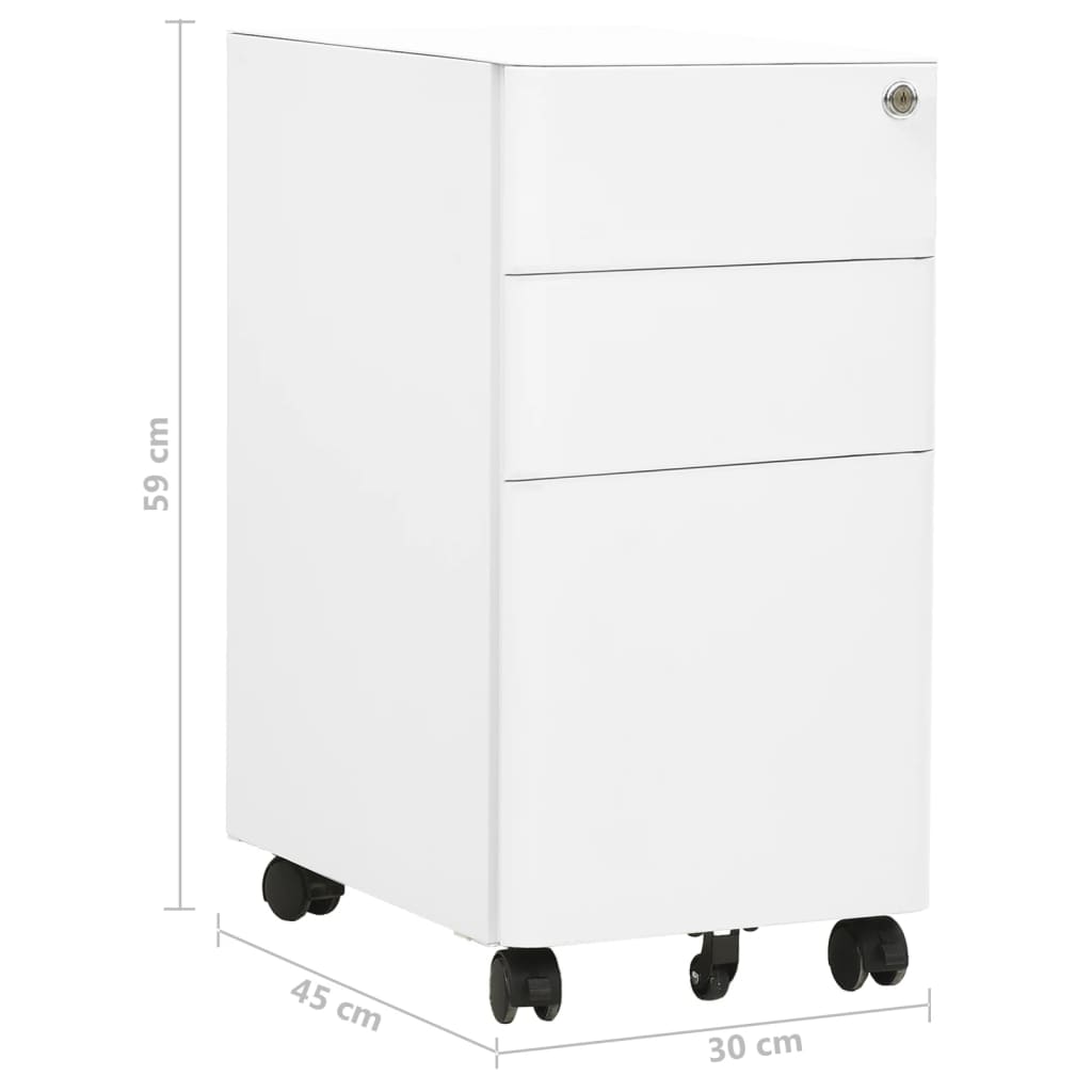 Mobilni ormarić za spise bijeli 30 x 45 x 59 cm čelični