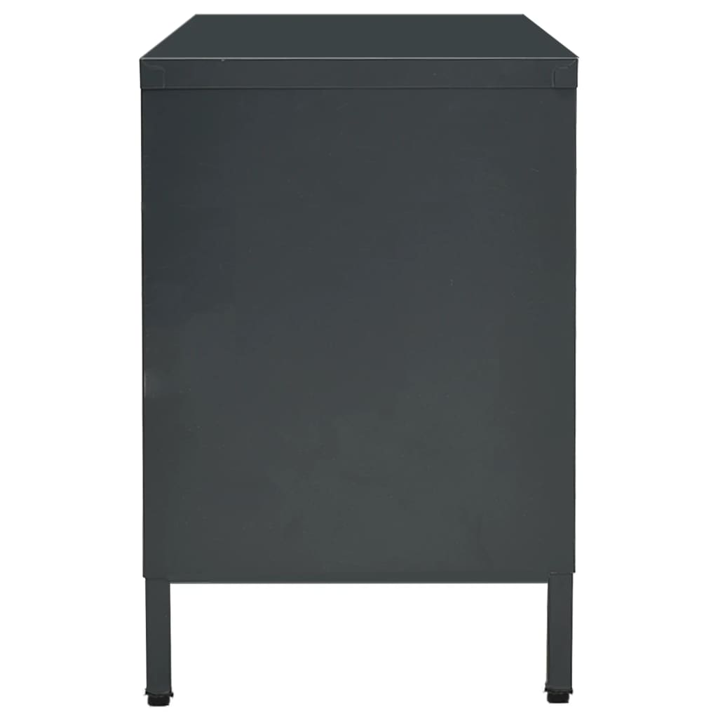 TV ormarić antracit 105 x 35 x 52 cm od čelika i stakla