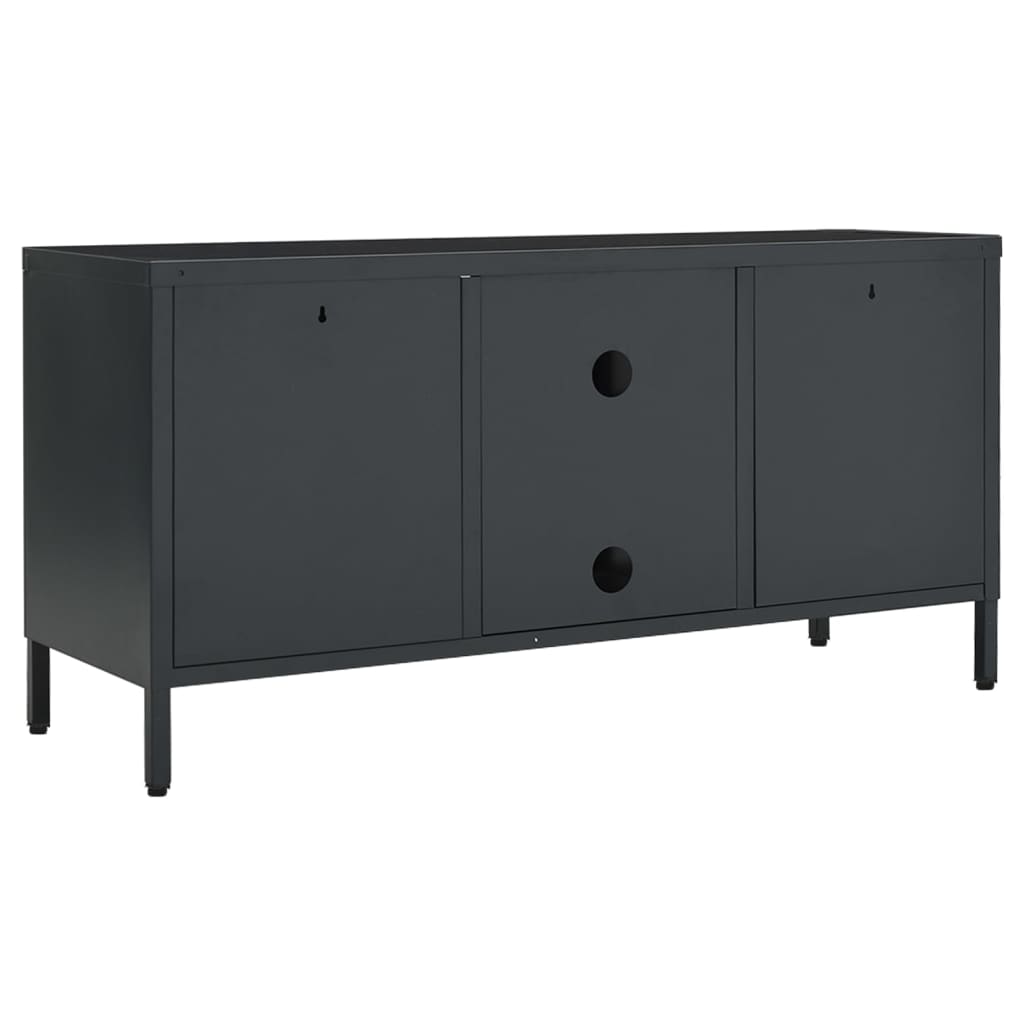 TV ormarić antracit 105 x 35 x 52 cm od čelika i stakla