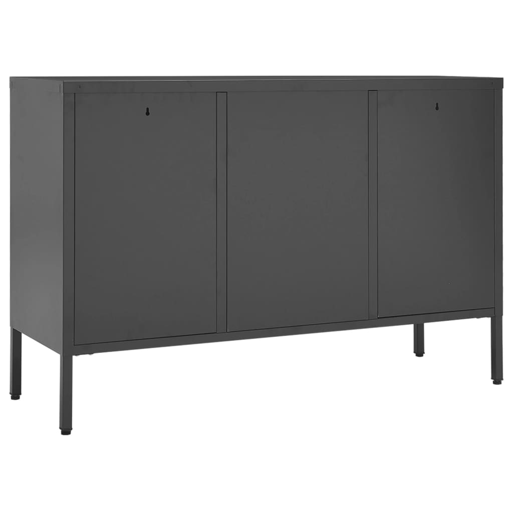 Komoda antracit 105 x 35 x 70 cm od čelika i kaljenog stakla