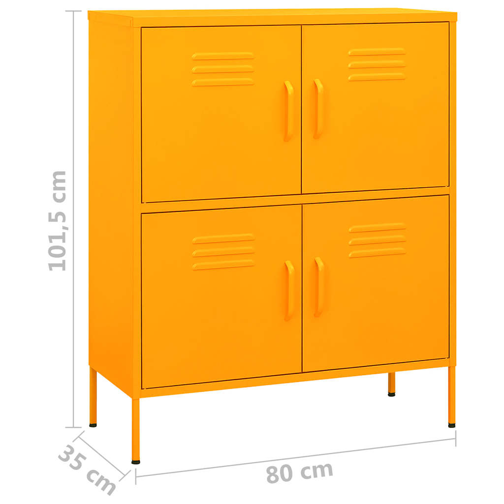 Ormarić za pohranu boja senfa 80 x 35 x 101,5 cm čelični