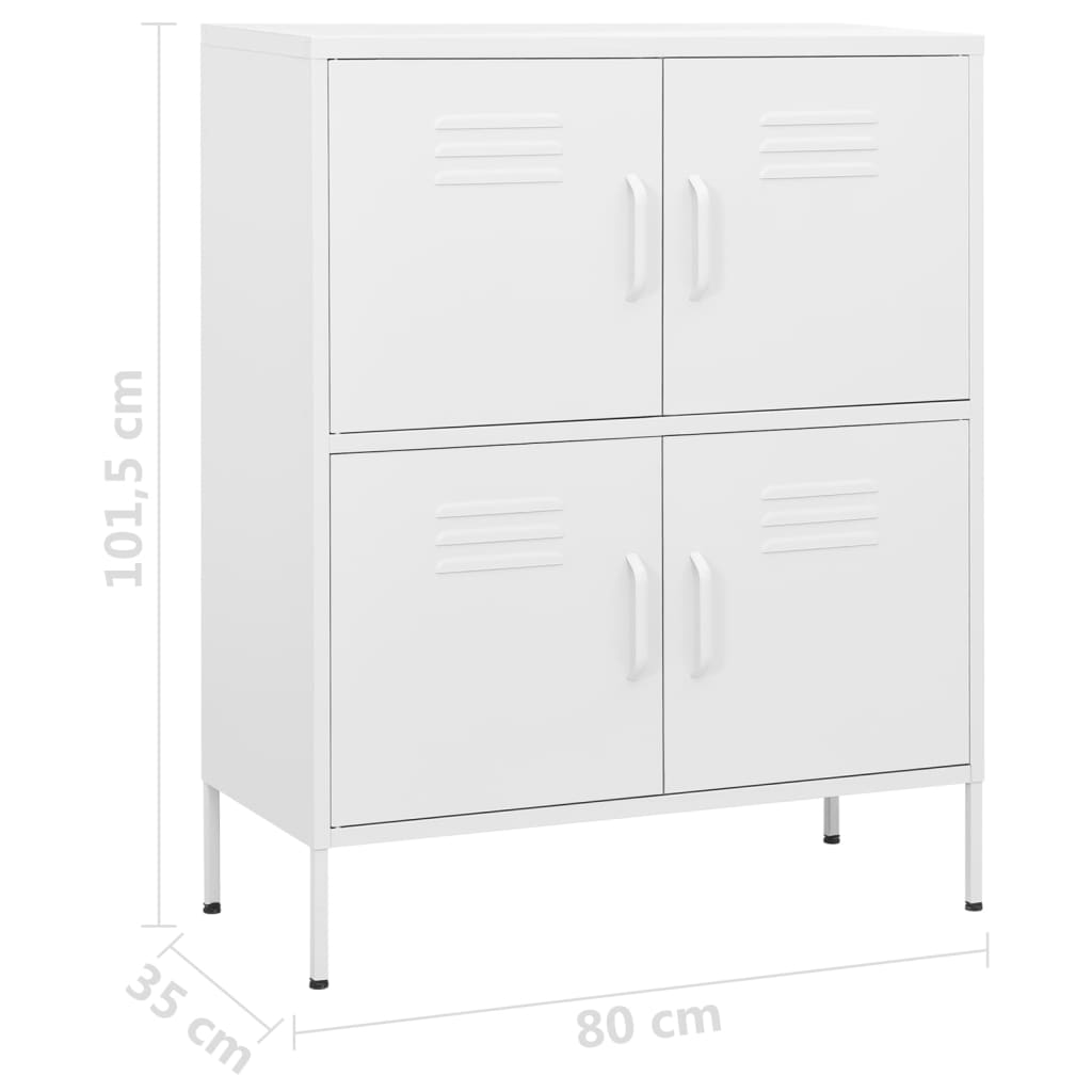 Ormarić za pohranu bijeli 80 x 35 x 101,5 cm čelični