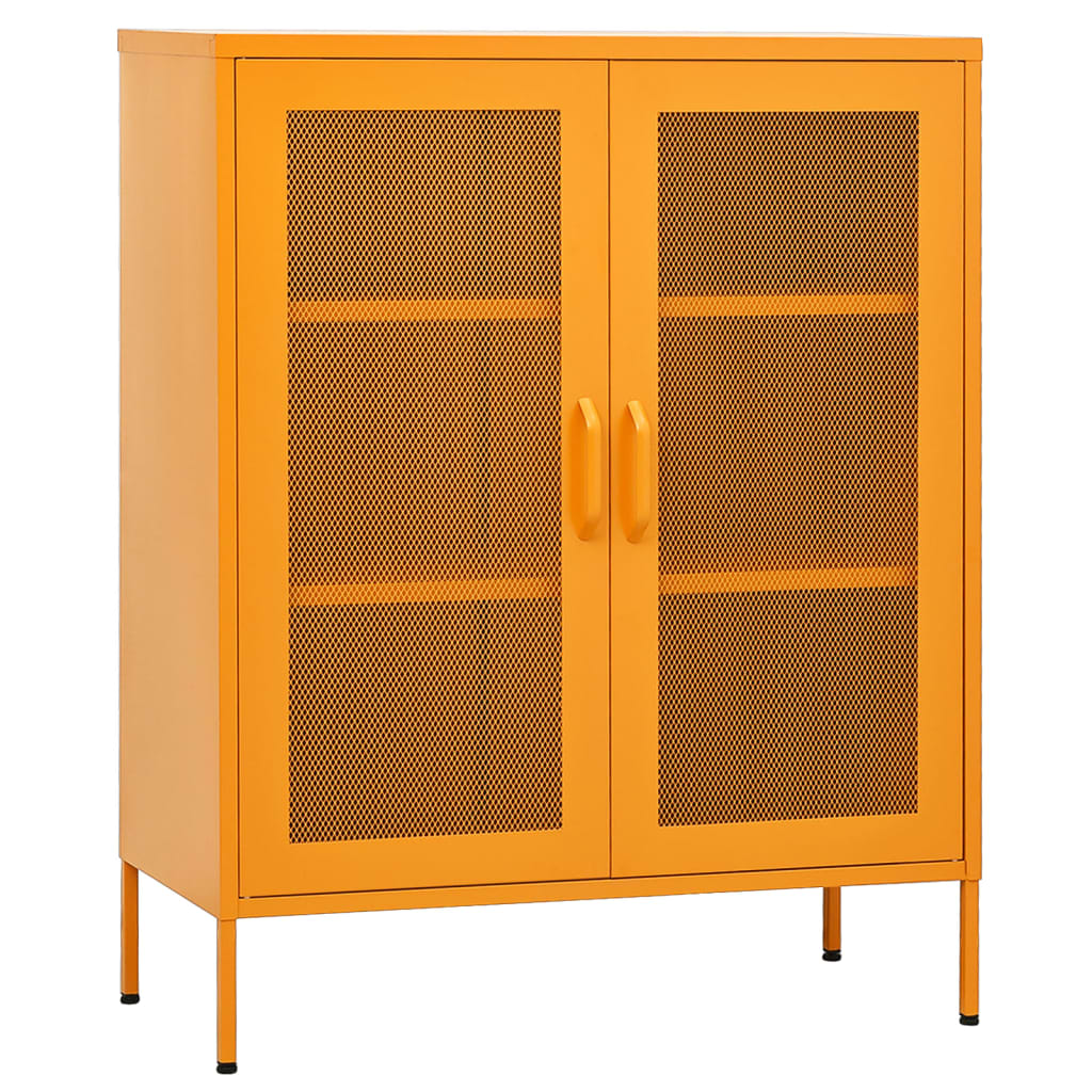 Ormarić za pohranu žute boje senfa 80x35x101,5 cm čelik
