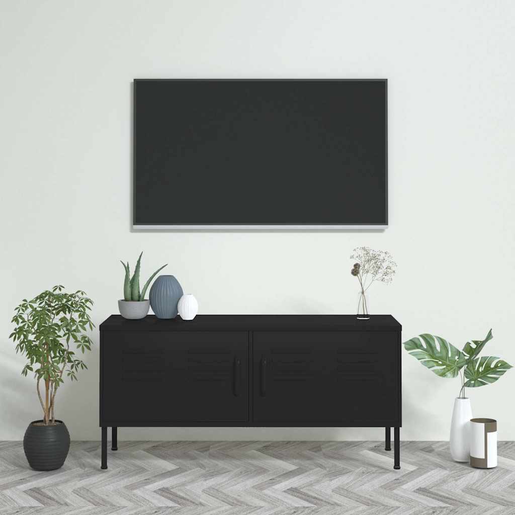 TV ormarić crni 105 x 35 x 50 cm čelični Crna