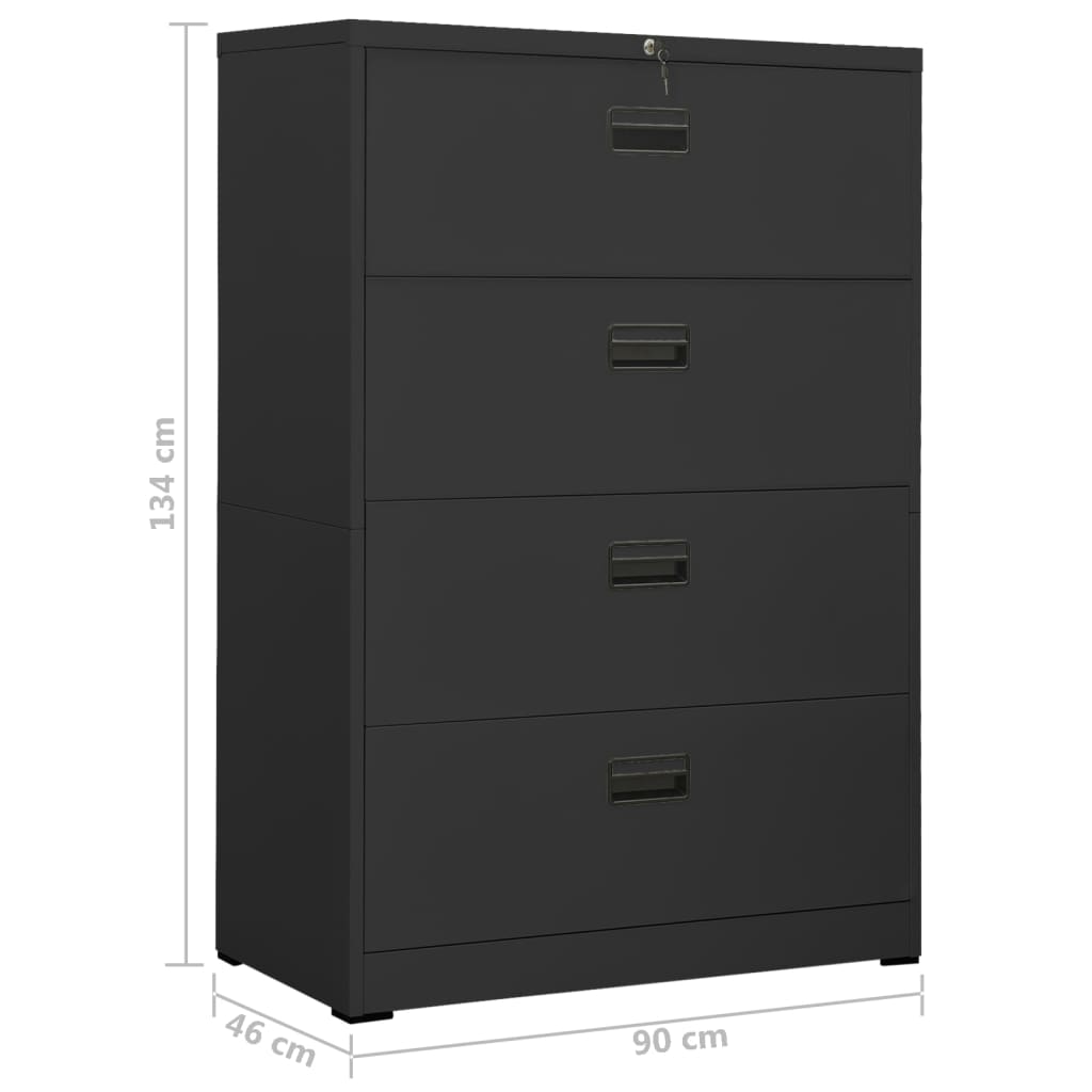Ormarić za spise antracit 90 x 46 x 134 cm čelični