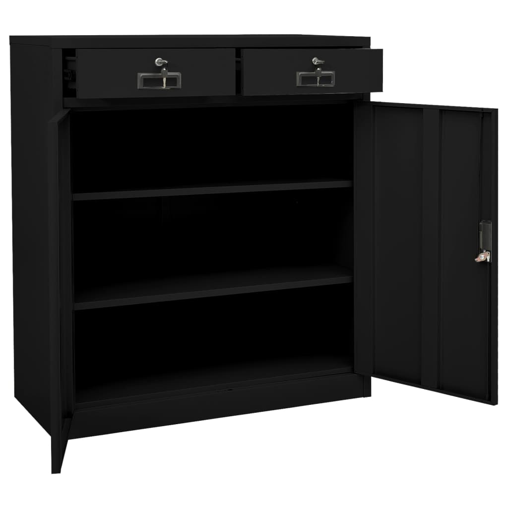 Uredski ormarić crni 90 x 40 x 102 cm čelični