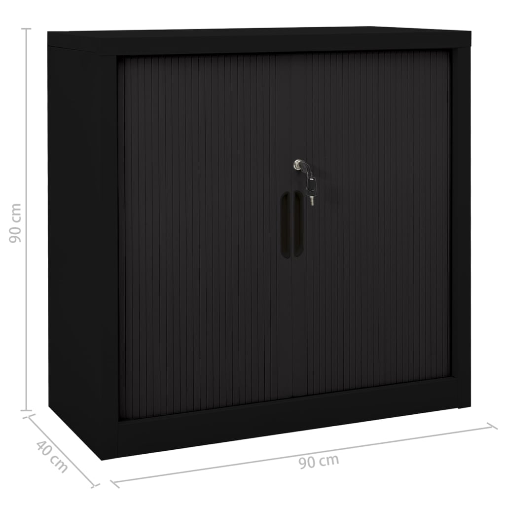 Ormarić s kliznim vratima crni 90 x 40 x 90 cm čelični