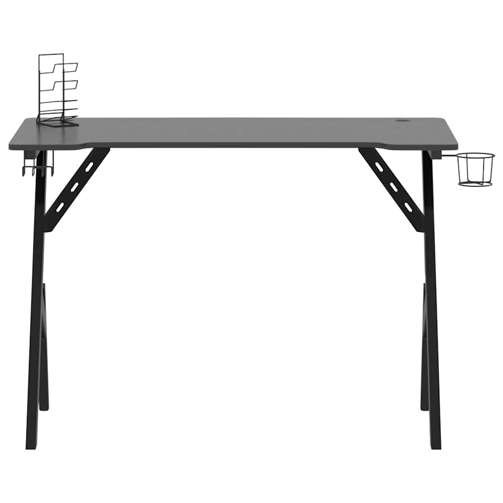 Igraći stol s nogama u obliku slova Y crni 110 x 60 x 75 cm