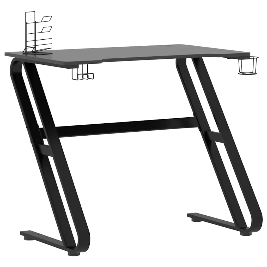 Igraći stol s nogama u oblika slova ZZ crni 90 x 60 x 75 cm