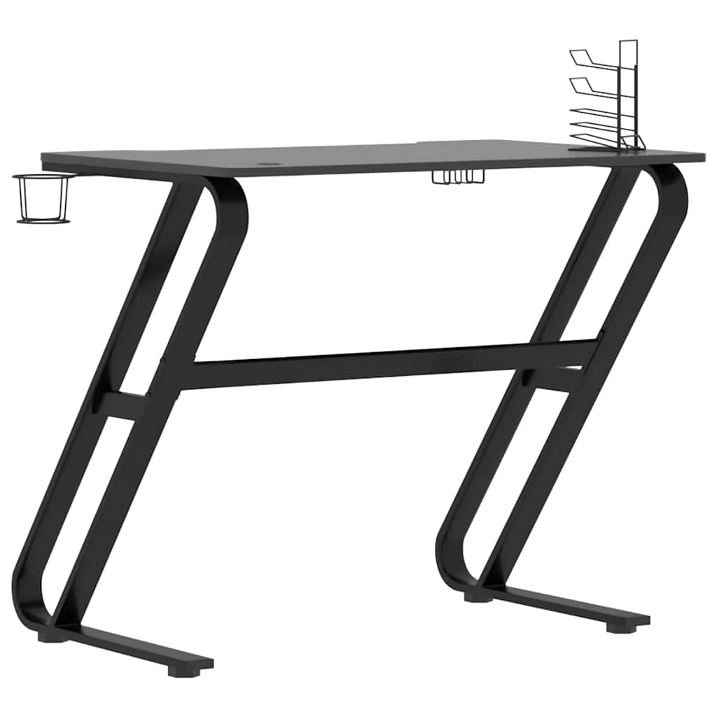 Igraći stol s nogama u oblika slova ZZ crni 90 x 60 x 75 cm