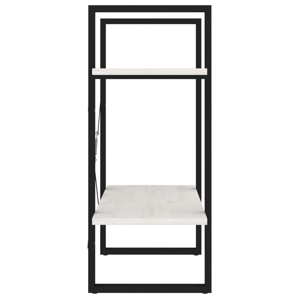 Ormarić za knjige s 2 razine bijeli 60x30x70cm masivna borovina