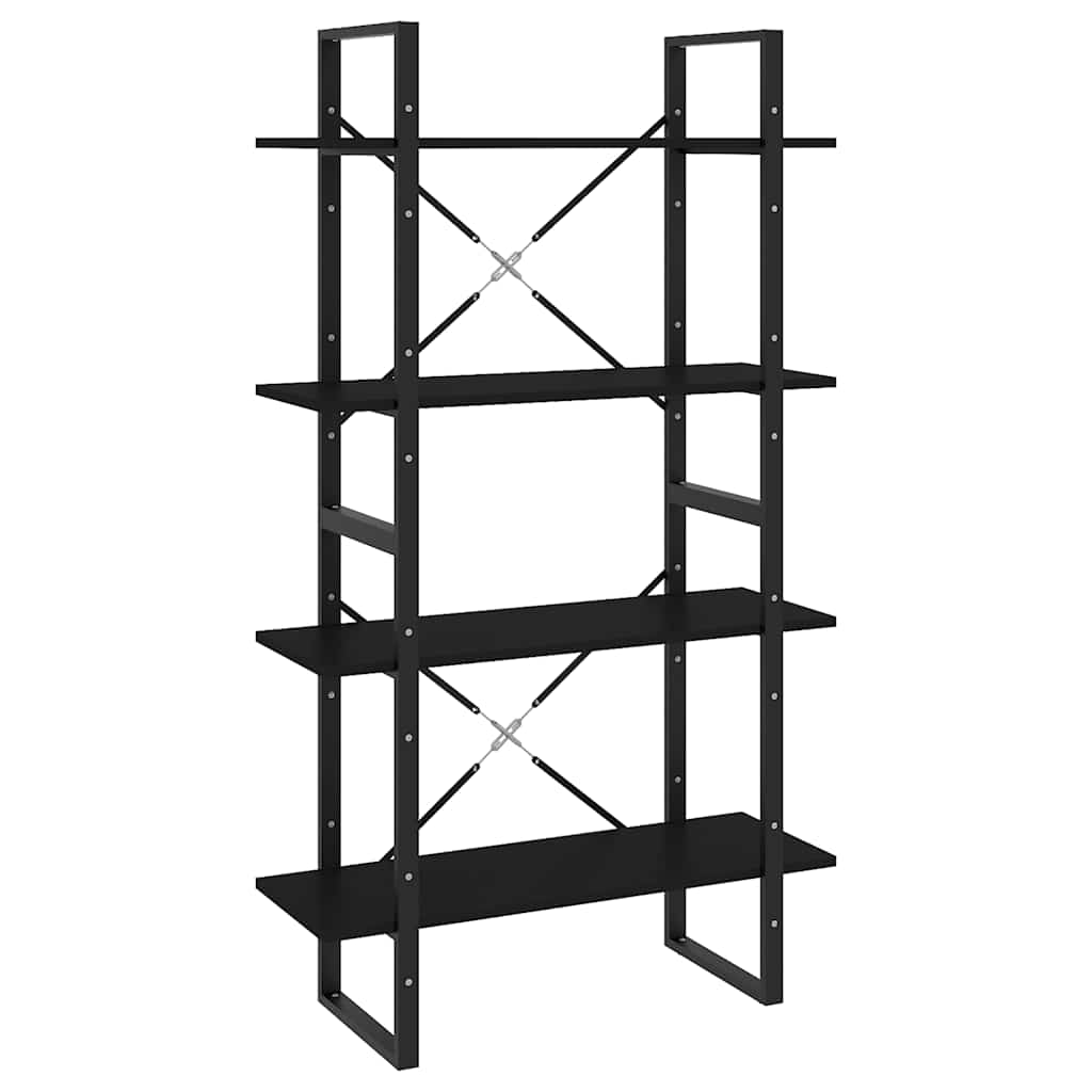 Ormarić za knjige 4 razine crni 80x30x140 cm konstruirano drvo