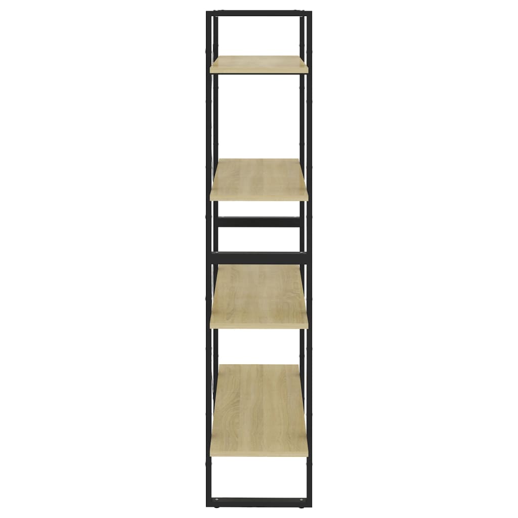 Ormarić za knjige s 4 razine boja hrasta 80x30x140 cm drveni