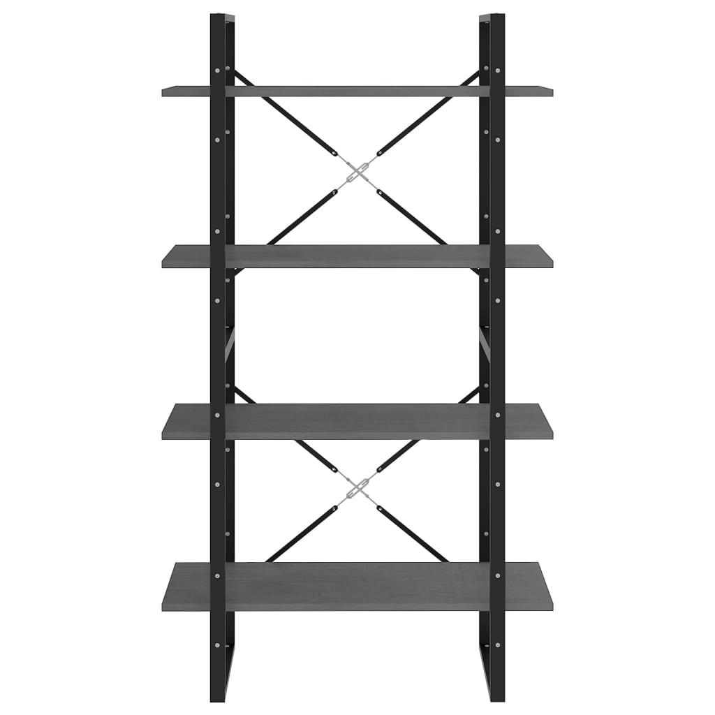 Ormarić za knjige s 4 razine sivi 80x30x140 cm od borovine