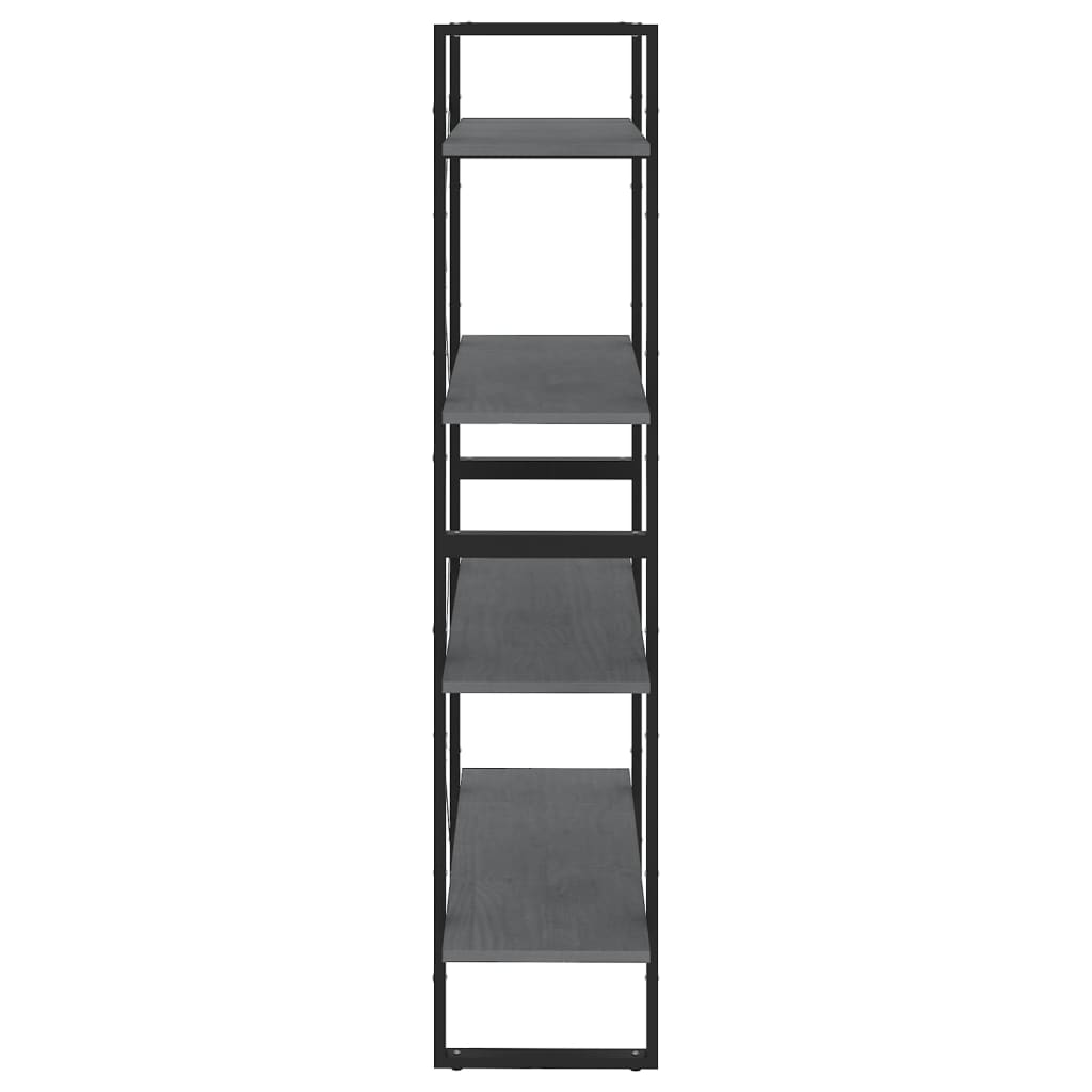 Ormarić za knjige s 4 razine sivi 80x30x140 cm od borovine