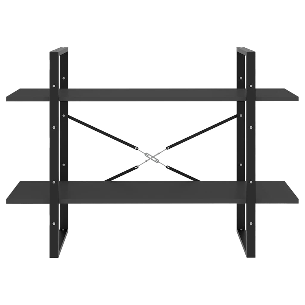 Ormarić za knjige 2 razine sivi 100x30x70 cm konstruirano drvo