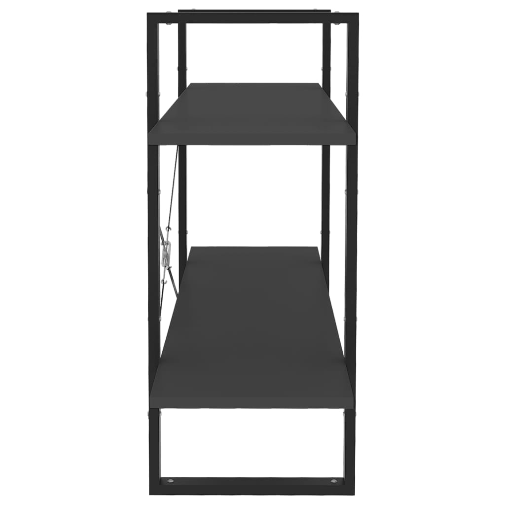 Ormarić za knjige 2 razine sivi 100x30x70 cm konstruirano drvo