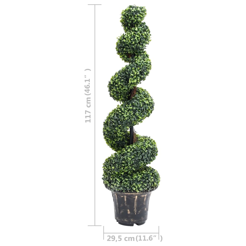 Umjetni spiralni šimšir s posudom zeleni 117 cm