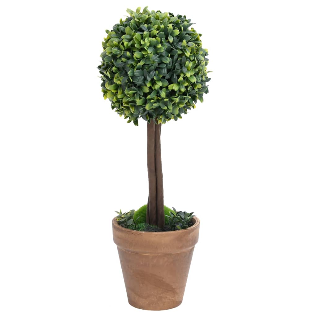 Umjetni šimširi s posudama 2 kom u obliku kugle zeleni 41 cm
