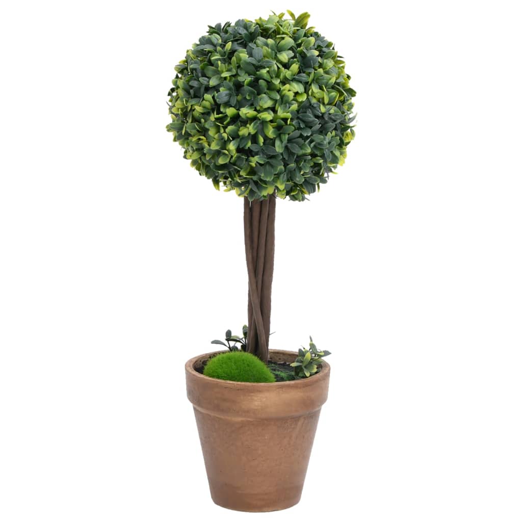 Umjetni šimširi s posudama 2 kom u obliku kugle zeleni 56 cm