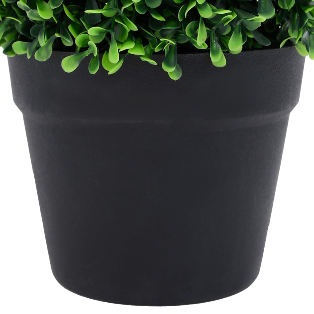 Umjetni šimširi s posudama 2 kom u obliku kugle zeleni 32 cm