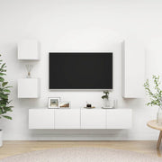 5-dijelni set TV ormarića bijeli od konstruiranog drva