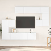 8-dijelni set TV ormarića bijeli od konstruiranog drva
