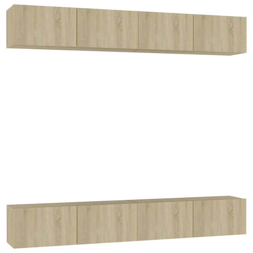 TV ormarići 4 kom boja hrasta 100x30x30 cm konstruirano drvo
