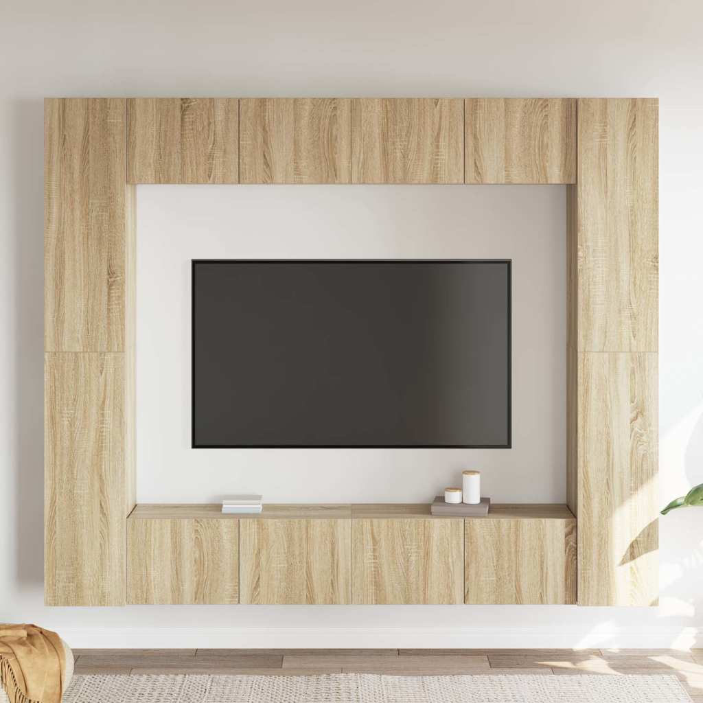 8-dijelni set TV ormarića boja hrasta sonome konstruirano drvo