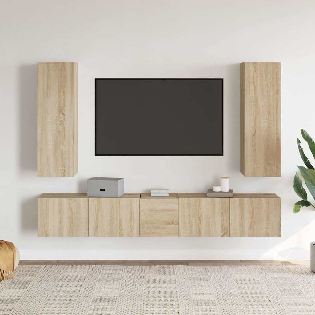 5-dijelni set TV ormarića boja hrasta sonome konstruirano drvo