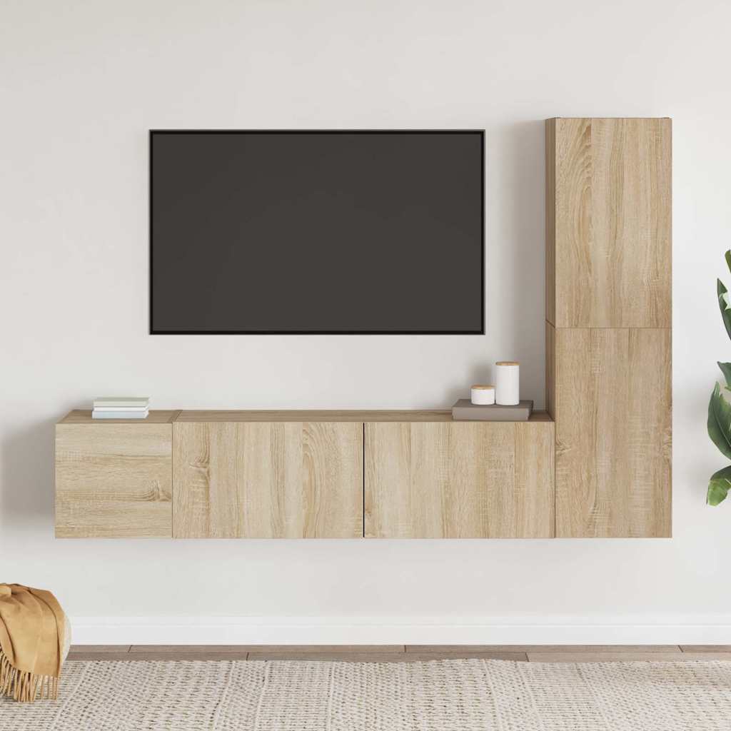 3-dijelni set TV ormarića boja hrasta sonome konstruirano drvo
