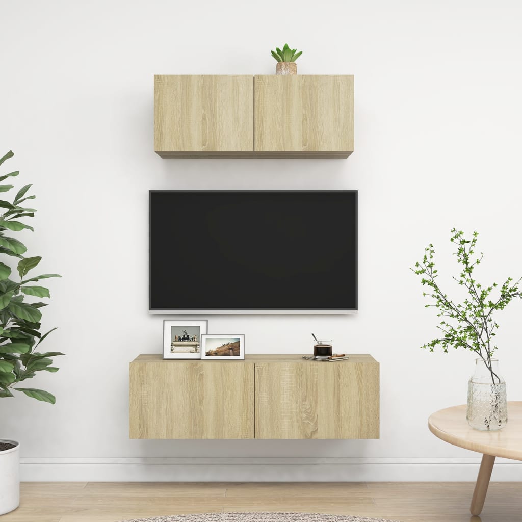 2-dijelni set TV ormarića boja hrasta sonome konstruirano drvo
