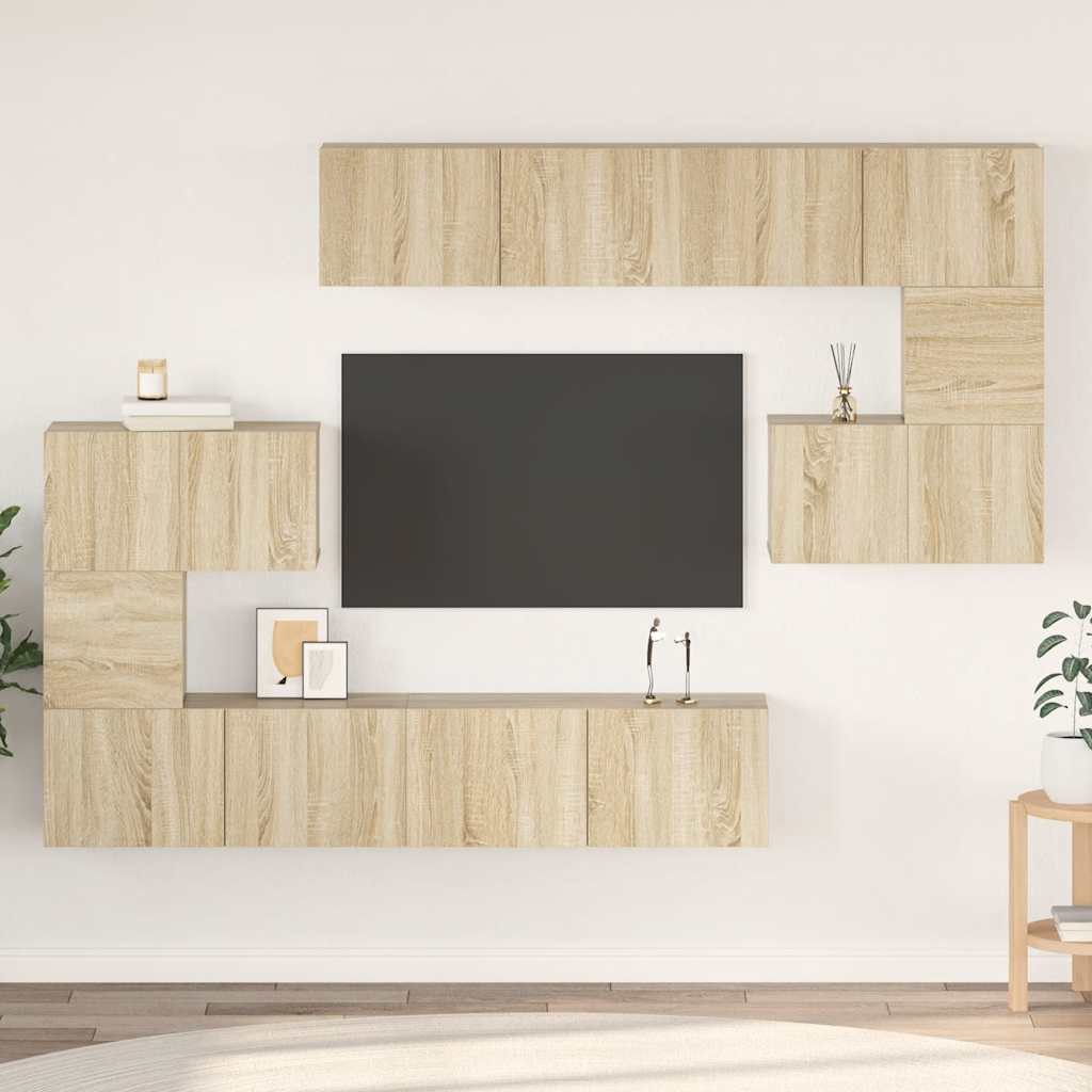 8-dijelni set TV ormarića boja hrasta sonome konstruirano drvo