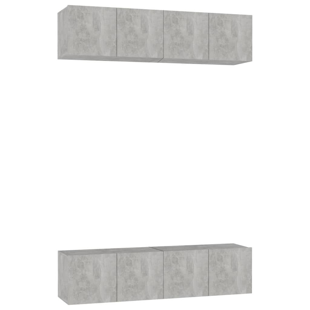 TV ormarići 4 kom boja betona 60 x 30 x 30 cm konstruirano drvo