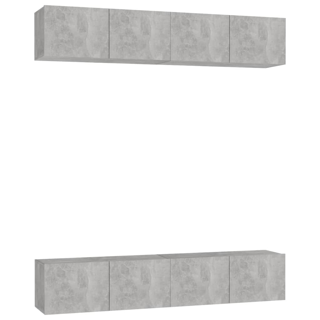 TV ormarići 4 kom boja betona 80 x 30 x 30 cm konstruirano drvo
