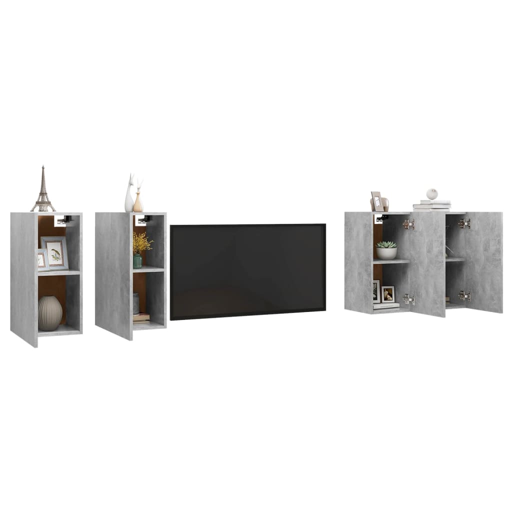 TV ormarići 4 kom boja betona 30,5x30x60 cm konstruirano drvo