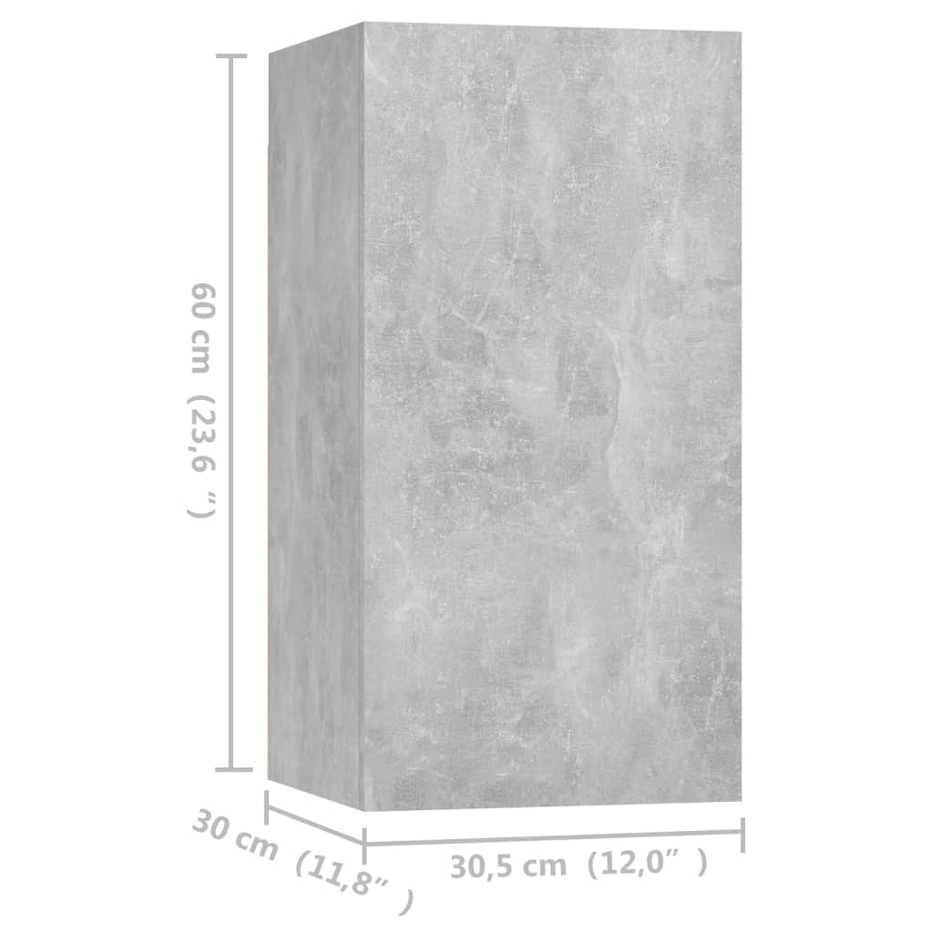 TV ormarići 4 kom boja betona 30,5x30x60 cm konstruirano drvo