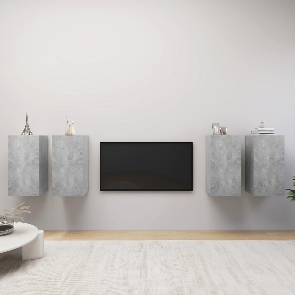 TV ormarići 4 kom boja betona 30,5x30x60 cm konstruirano drvo