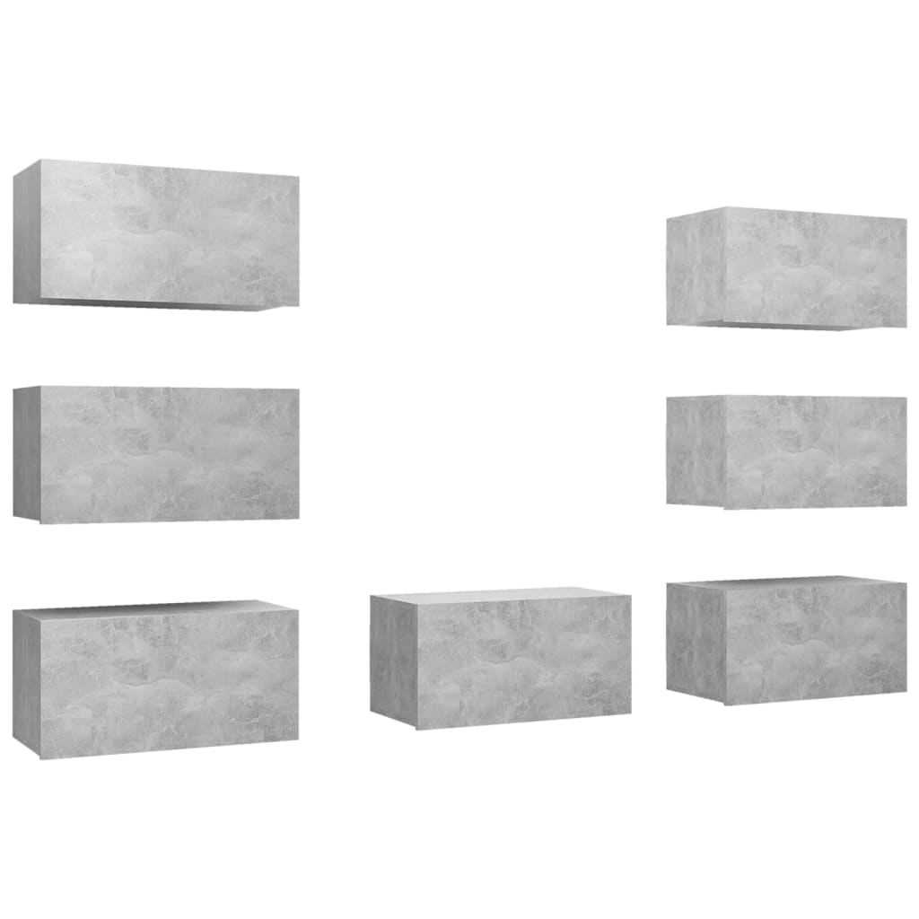 TV ormarići 7 kom boja betona 30,5x30x60 cm konstruirano drvo