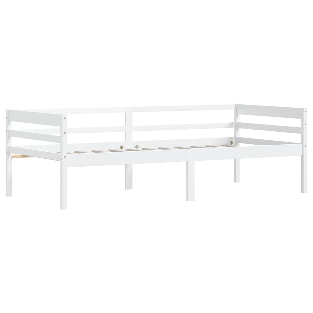 Okvir za krevet od masivne borovine bijeli 90 x 200 cm
