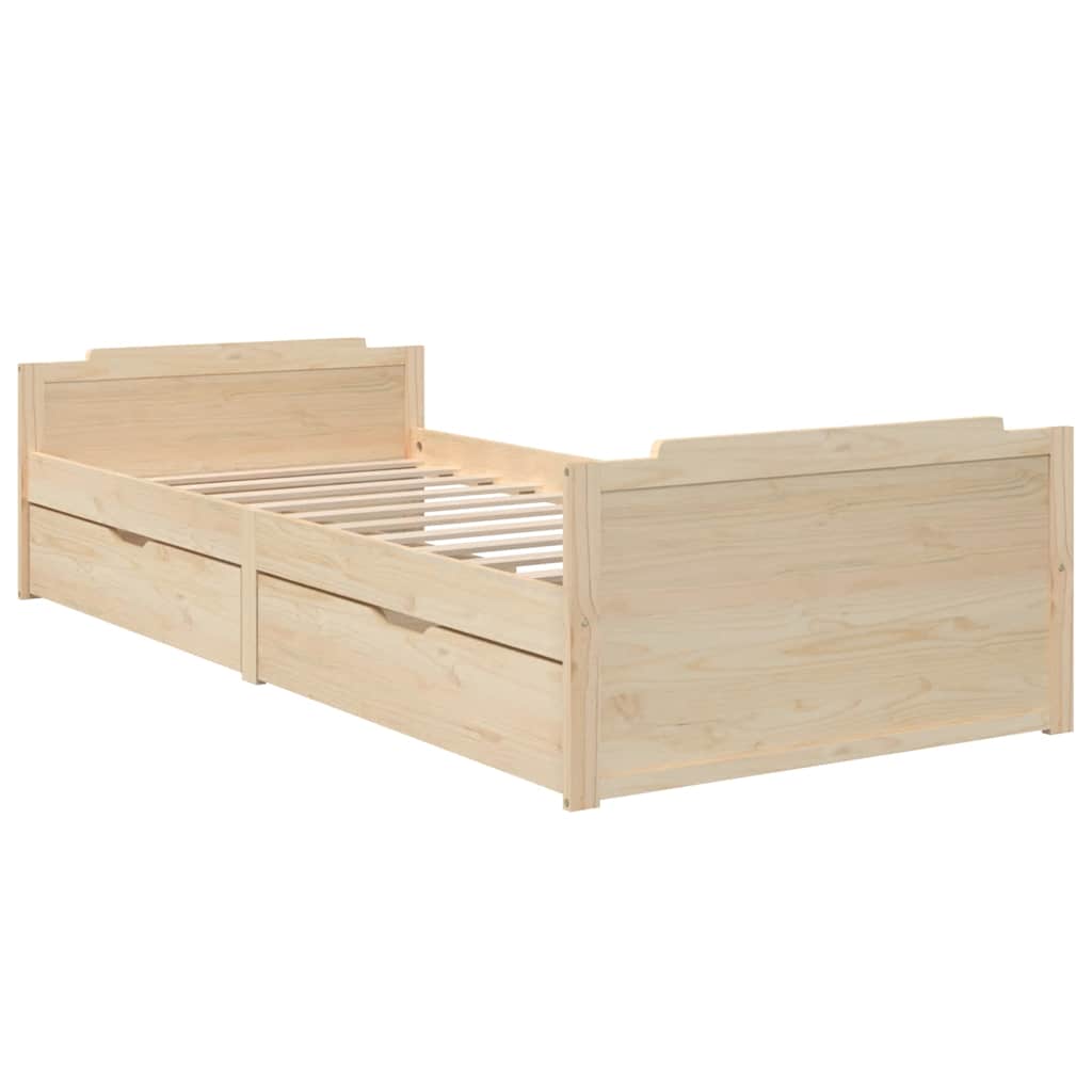 Okvir za krevet sa ladicama od masivne borovine 90 x 200 cm