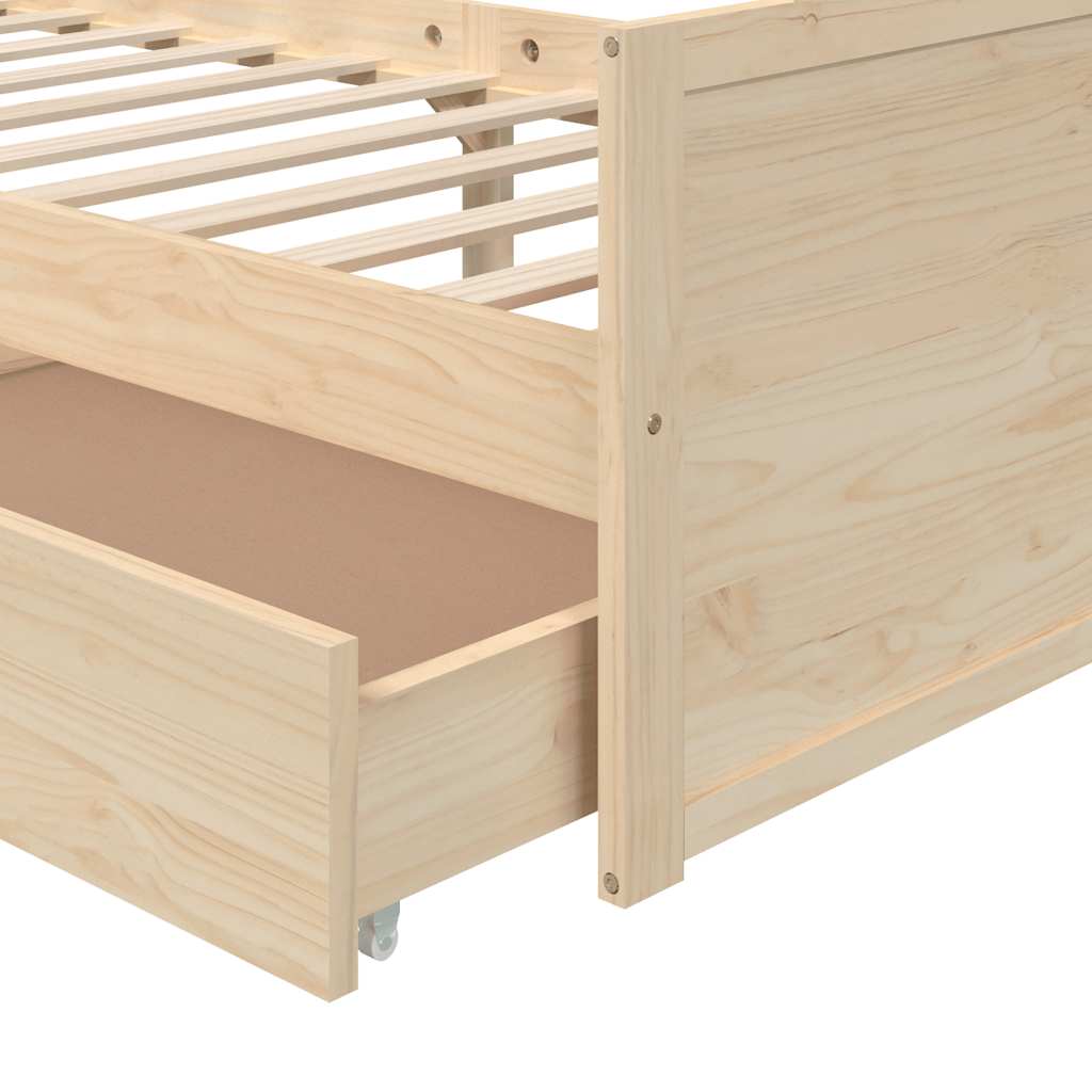 Okvir za krevet sa ladicama od masivne borovine 90 x 200 cm