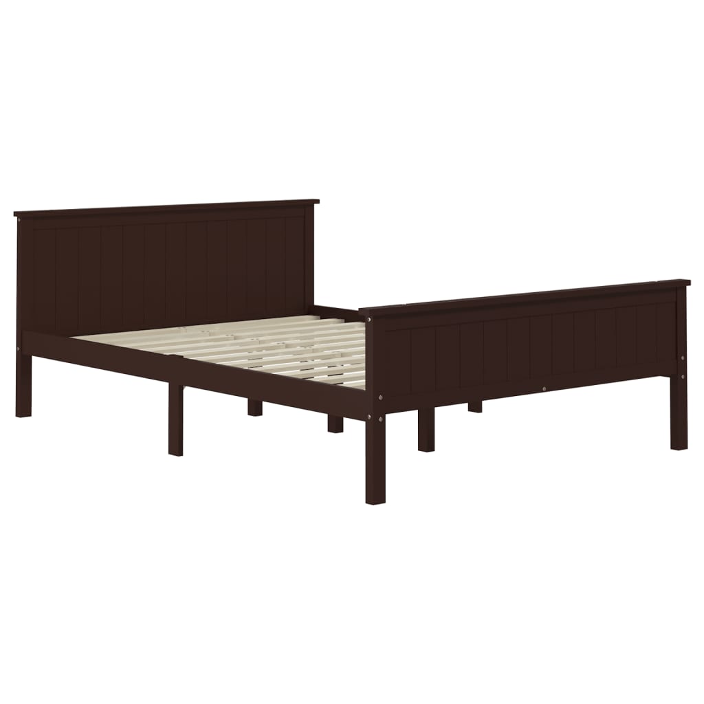 Okvir za krevet od masivne borovine tamnosmeđi 120 x 200 cm